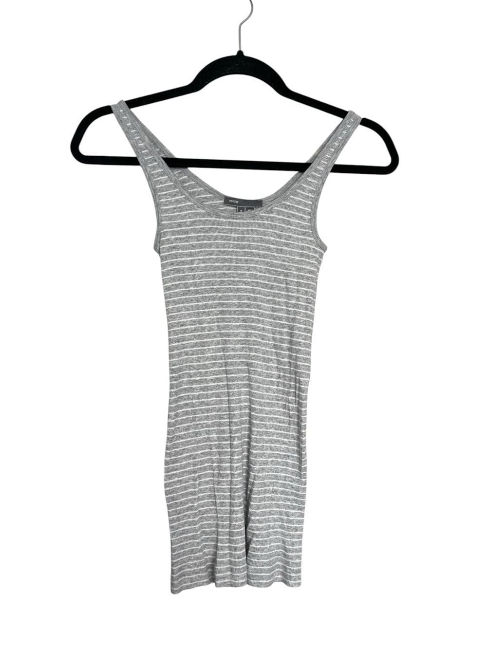 Vince Gray & White Striped Tank Top